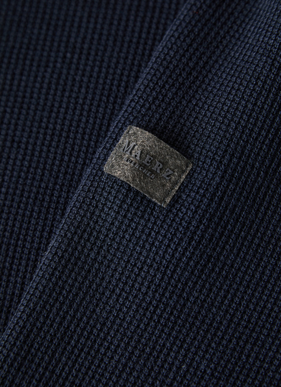Pullover Stehkragen Zip 1/1 Arm Navy Frontansicht