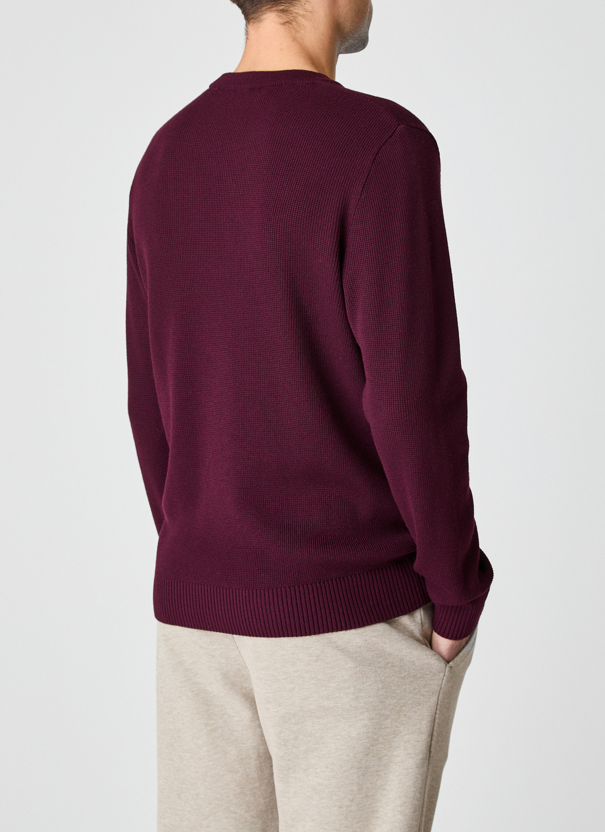 Pullover Rundhals 1/1 Arm, Barolo Wine Rückansicht