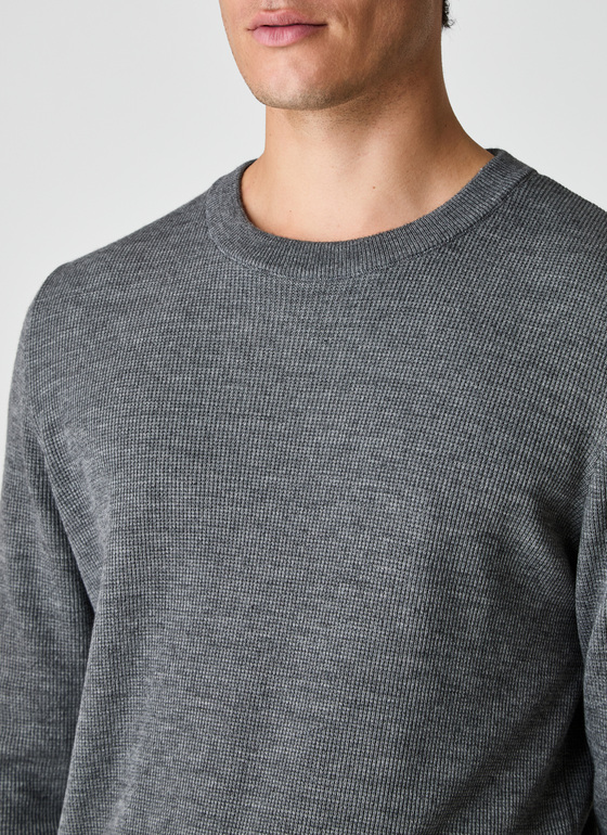 Pullover Rundhals 1/1 Arm Smoky Grey Frontansicht