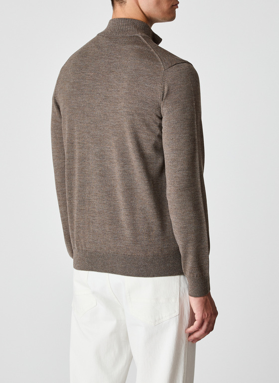 Pullover Stehkragen Zip 1/1 Arm Hardwood Frontansicht