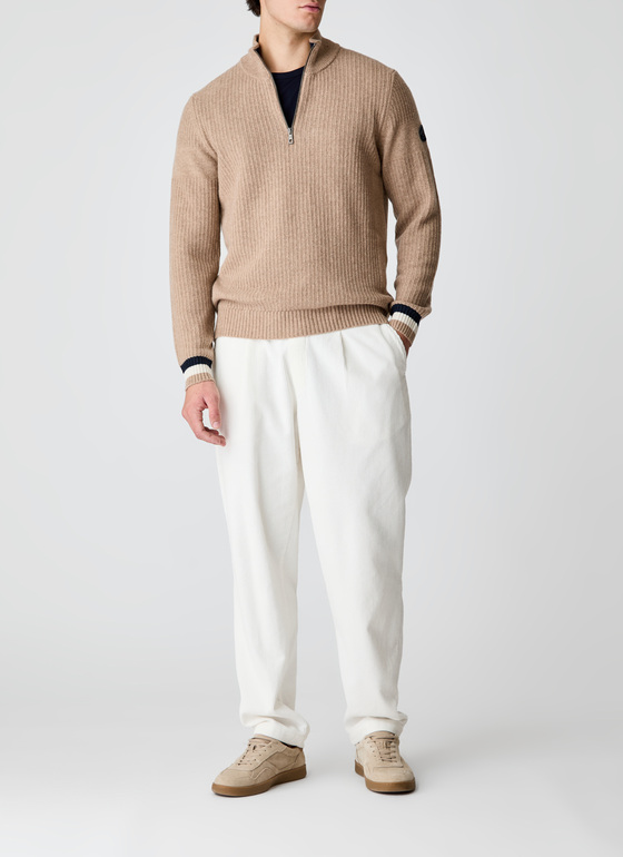 Pullover Troyer 1/1 Arm Hazelnut Frontansicht