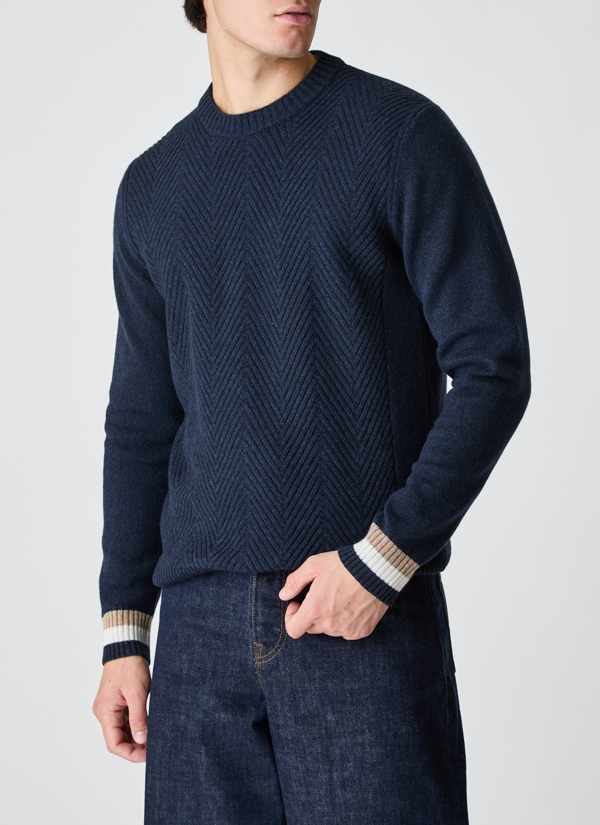 Pullover Rundhals 1/1 Arm, Bright Night Frontansicht