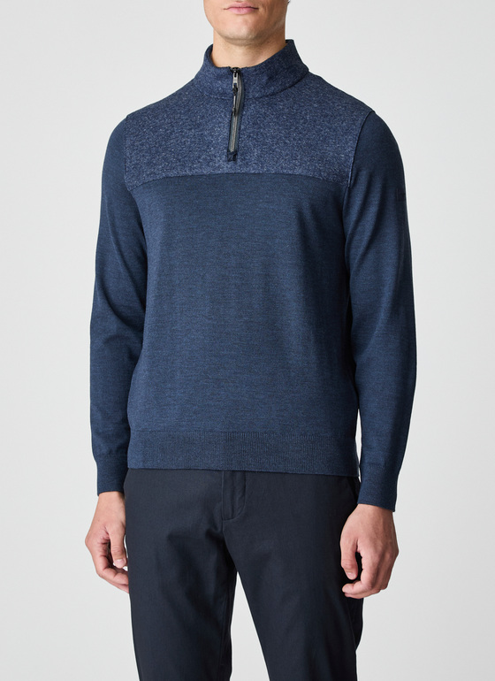 Pullover Troyer 1/1 Arm Nightfall Blue Frontansicht