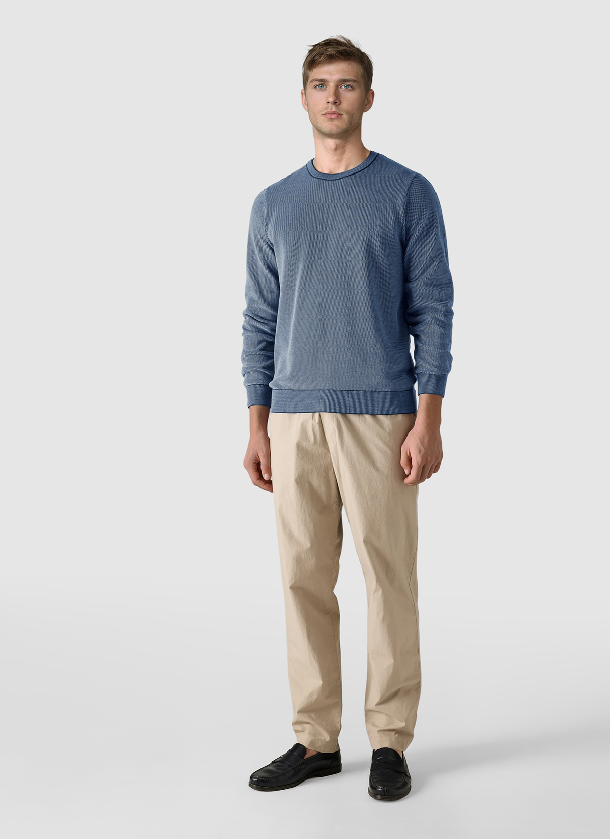 Pullover Rundhals 1/1 Arm, Dawn Blue Detailansicht 2