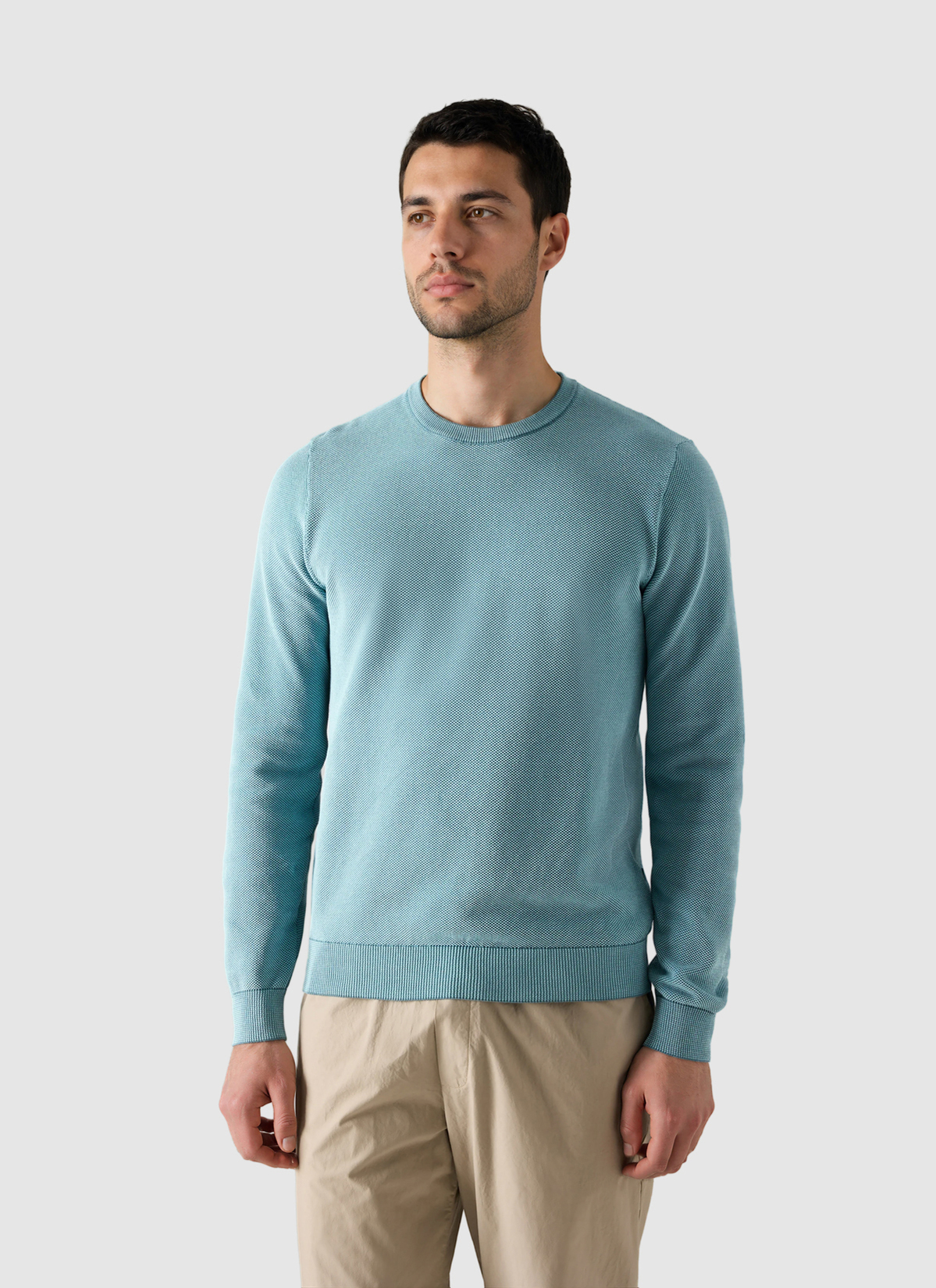 Pullover Rundhals 1/1 Arm, Pastel Turquoise Detailansicht 2