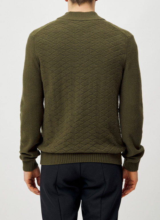 Pullover Troyer 1/1 Arm Earthy Green Frontansicht