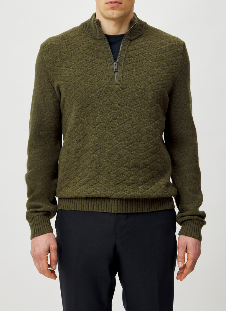 Pullover Troyer 1/1 Arm, Earthy Green Detailansicht 1