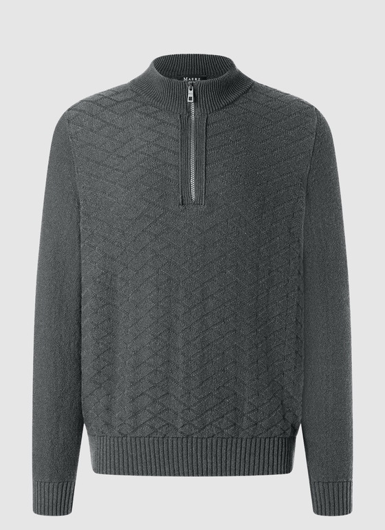 Pullover Troyer 1/1 Arm Grey Rock Frontansicht