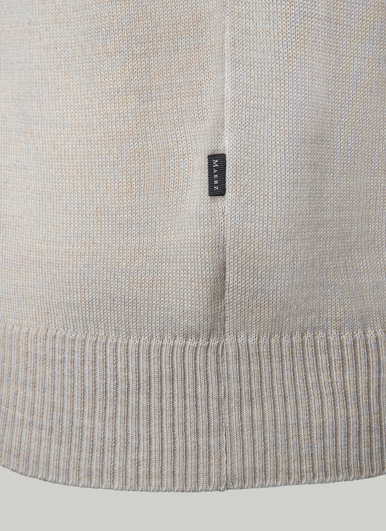 Classic Line: Stehbund-Pullover Mascarpone Cream Frontansicht