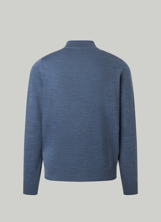 Classic Line: Stehbund-Pullover Nimes Blue Frontansicht