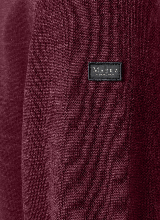 Classic Line: Stehbund-Pullover Barolo Wine Frontansicht