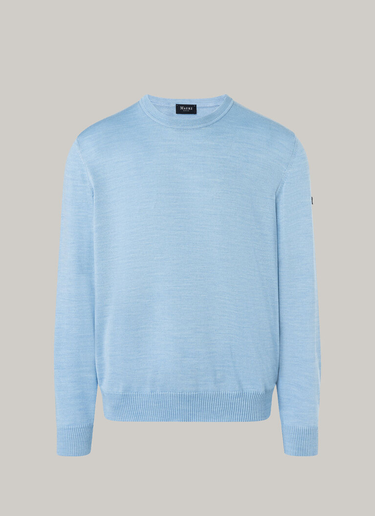 Pullover, O-Neck, Dyson Blue Frontansicht