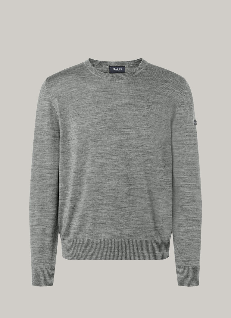 Pullover, O-Neck, Mercury Grey Frontansicht