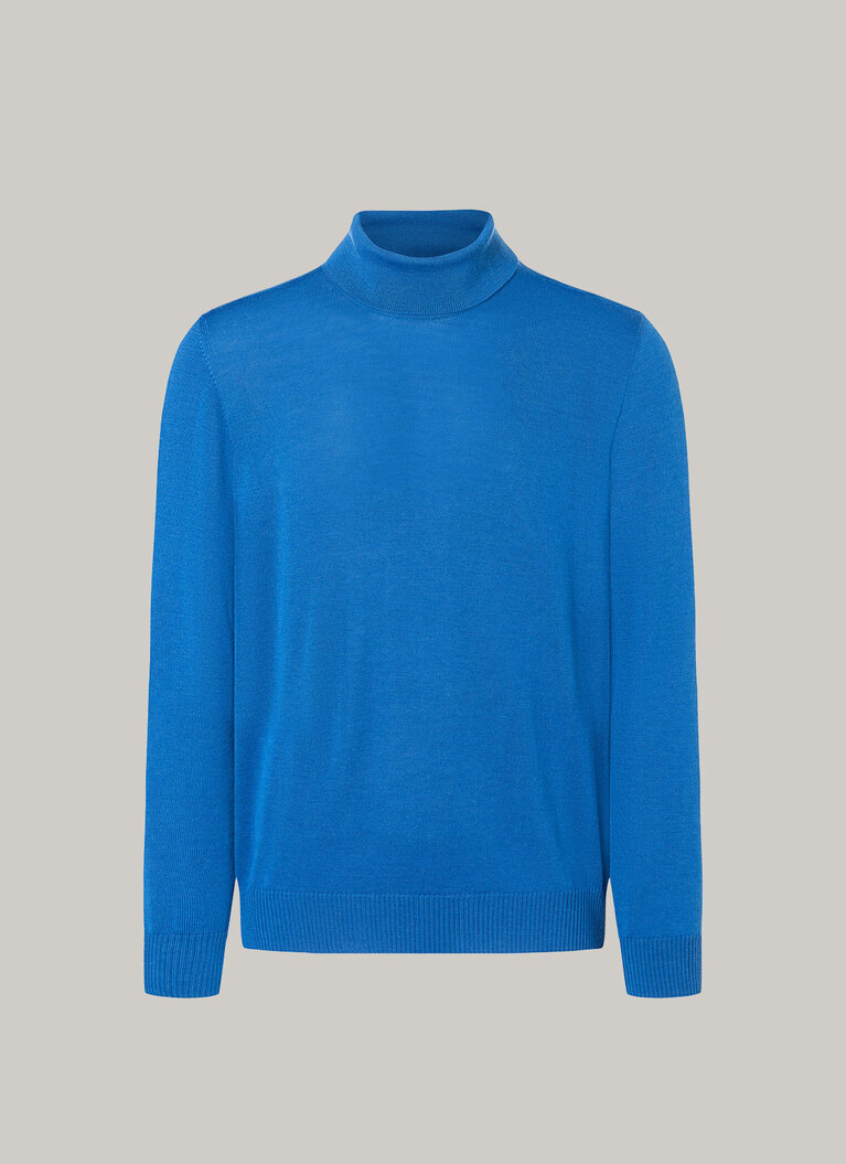 Pullover, Turtle-Neck, Intensive Blue Frontansicht