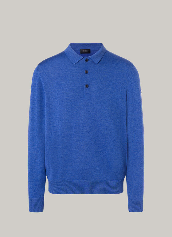 Pullover, Polo-Neck Saphir Frontansicht