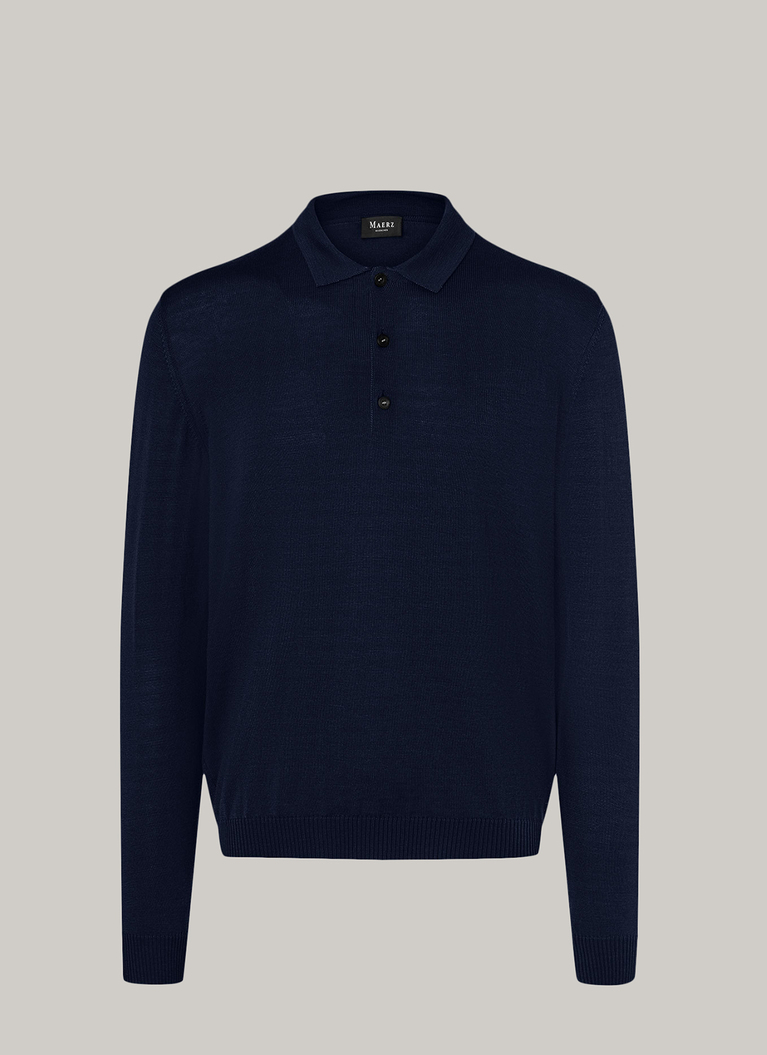 Pullover, Polo-Neck, Navy Frontansicht