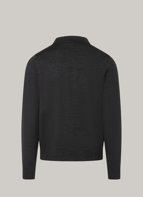 Pullover, Polo-Neck Anthrazit Frontansicht