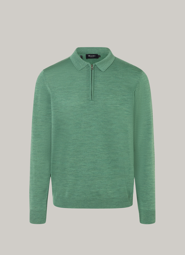 Pullover, Polo-Neck, Eucalyptus Leaf Frontansicht