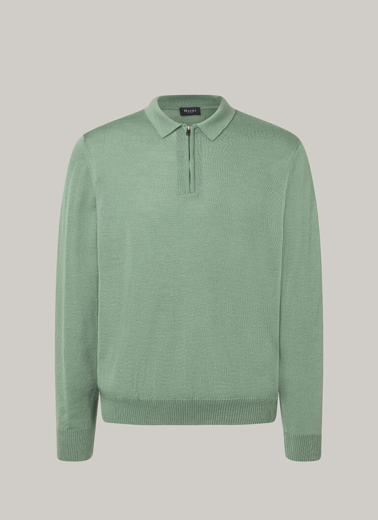 Pullover, Polo-Neck, Green Mint Frontansicht