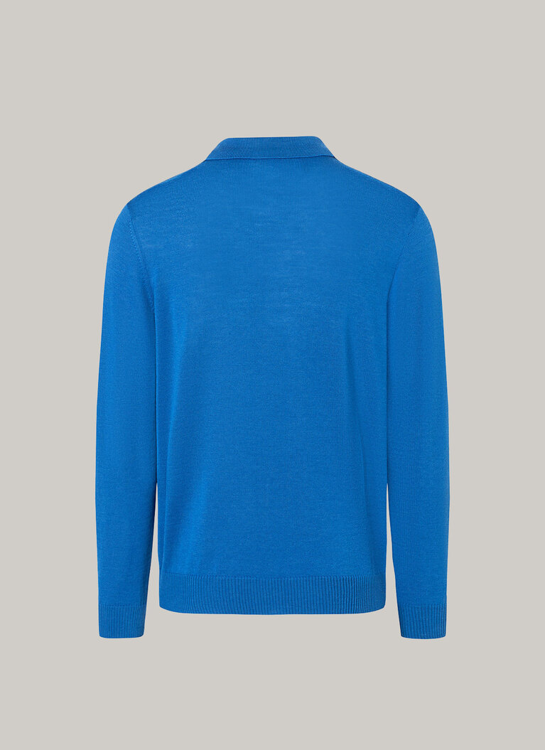 Pullover, Polo-Neck, Intensive Blue Rückansicht