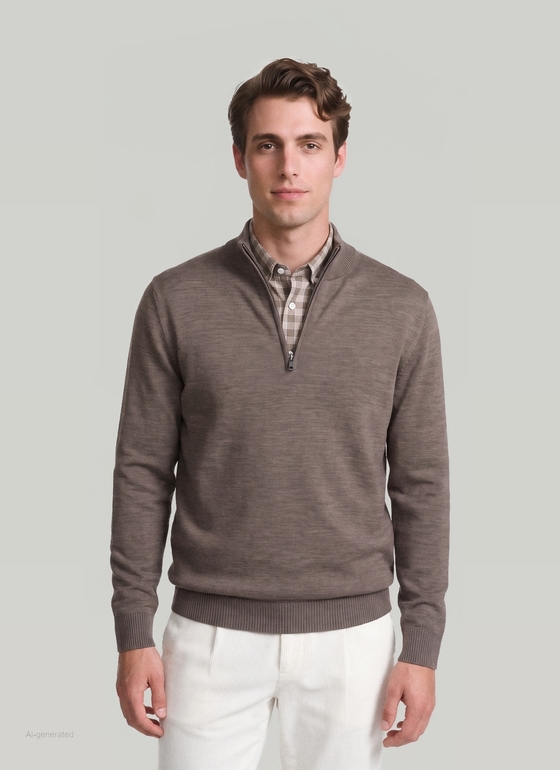 Pullover Stehkragen 1/1 Arm Brownie Frontansicht