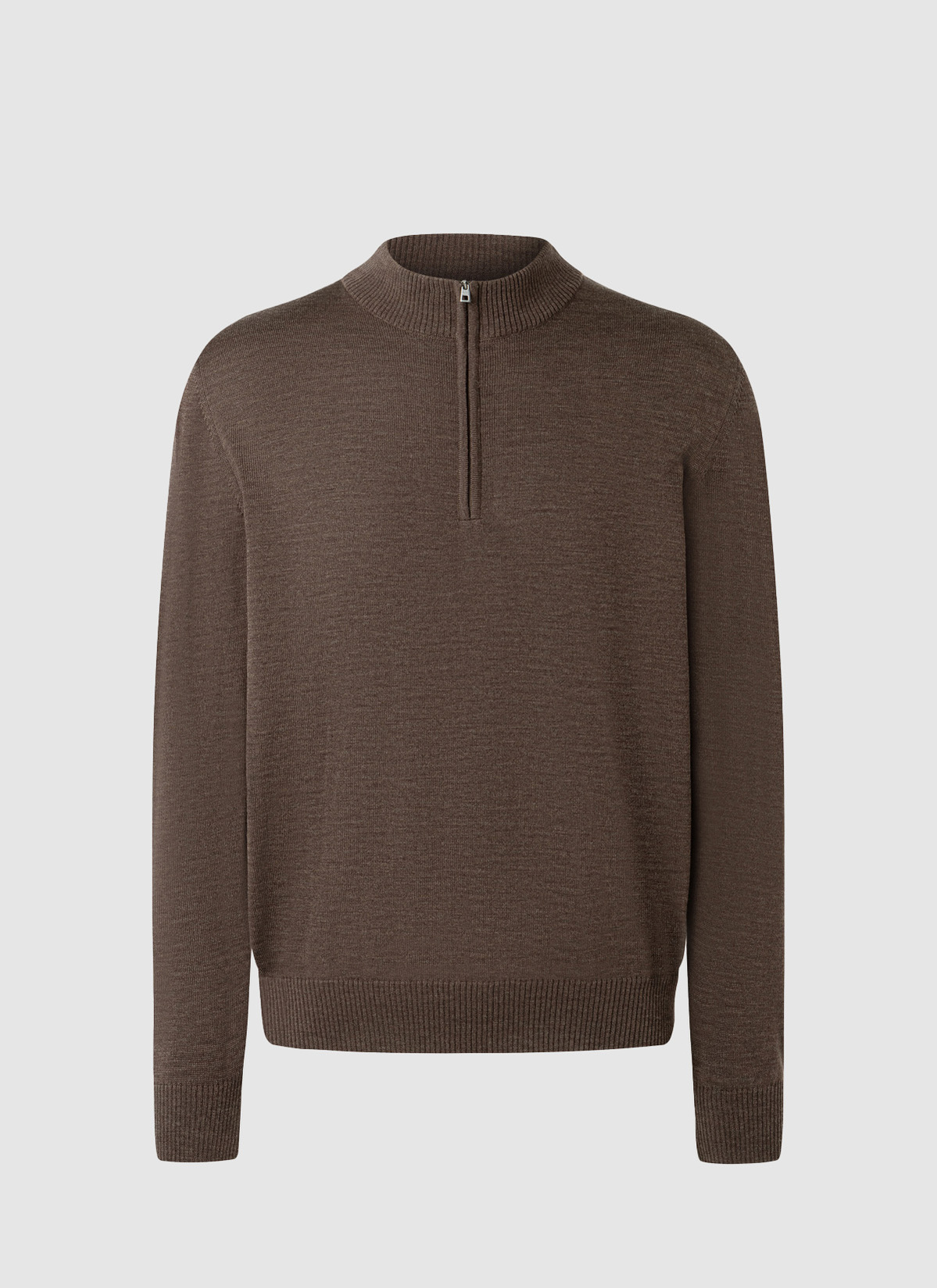 Pullover Stehkragen 1/1 Arm, Field Brown Frontansicht