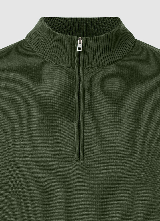 Pullover Stehkragen 1/1 Arm Moos Garden Frontansicht