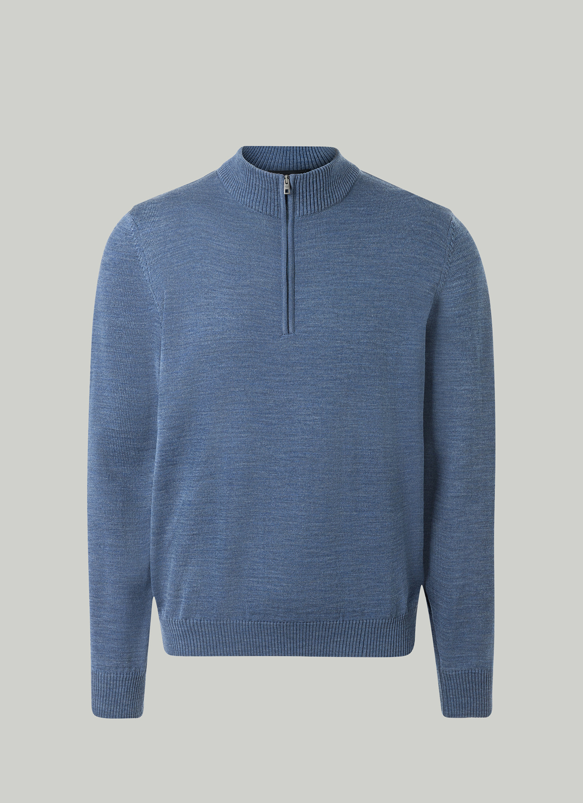 Pullover Stehkragen 1/1 Arm, Nimes Blue Detailansicht 2