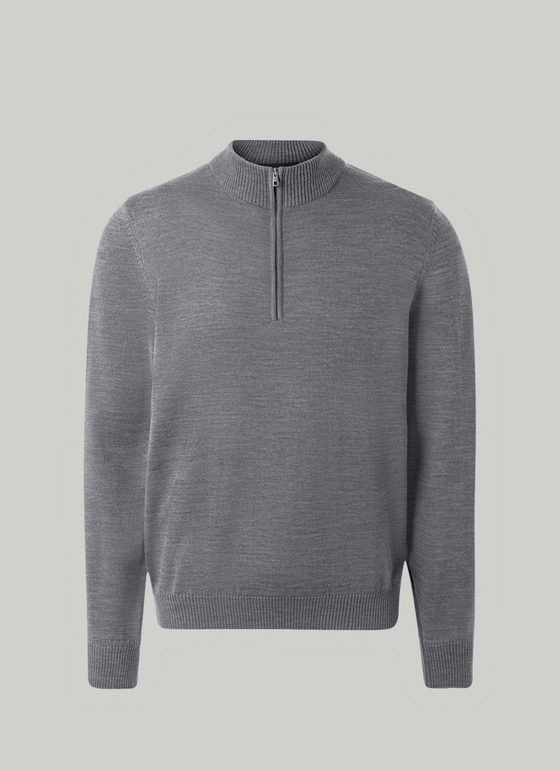 Pullover Stehkragen 1/1 Arm Shark Skin Frontansicht