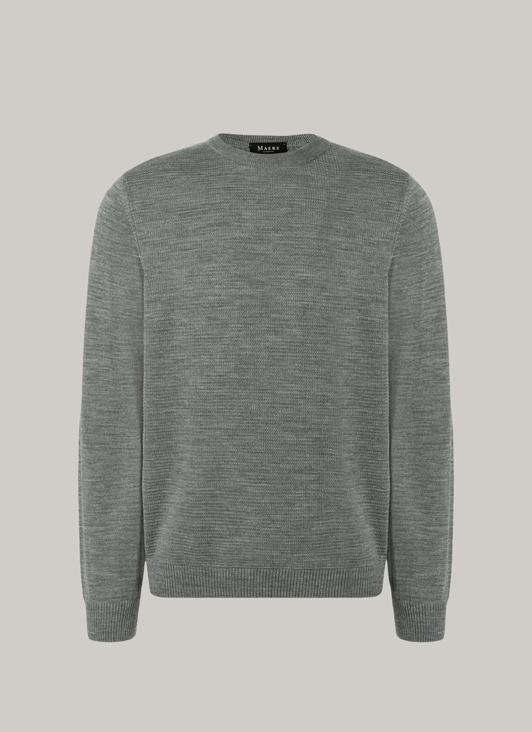 Pullover Rundhals 1/1 Arm, Mercury Grey Frontansicht