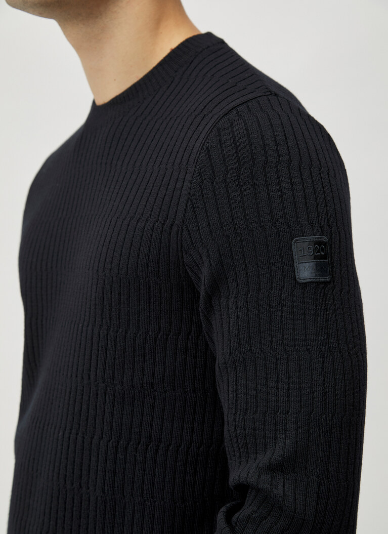 Pullover Rundhals 1/1 Arm, Black Detailansicht 2