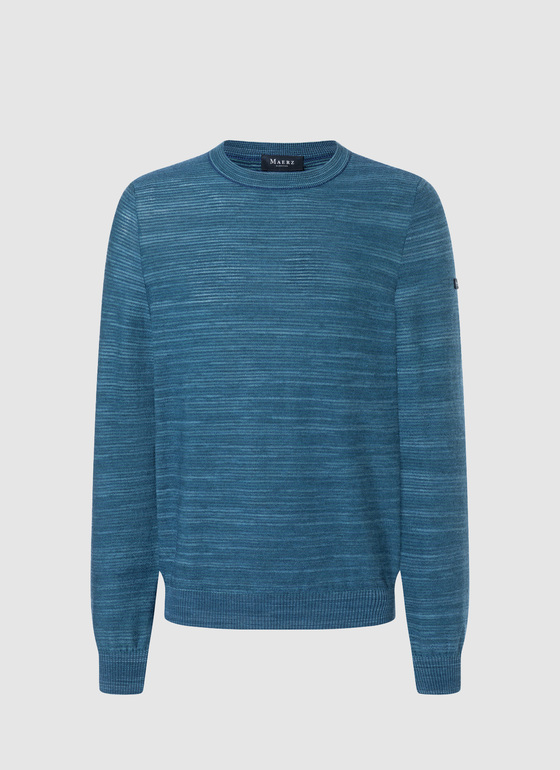 Pullover Rundhals 1/1 Arm Deep Sea Frontansicht