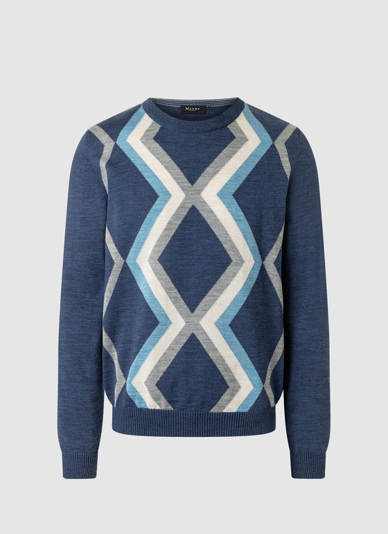 Pullover Rundhals 1/1 Arm Deep Sea Frontansicht