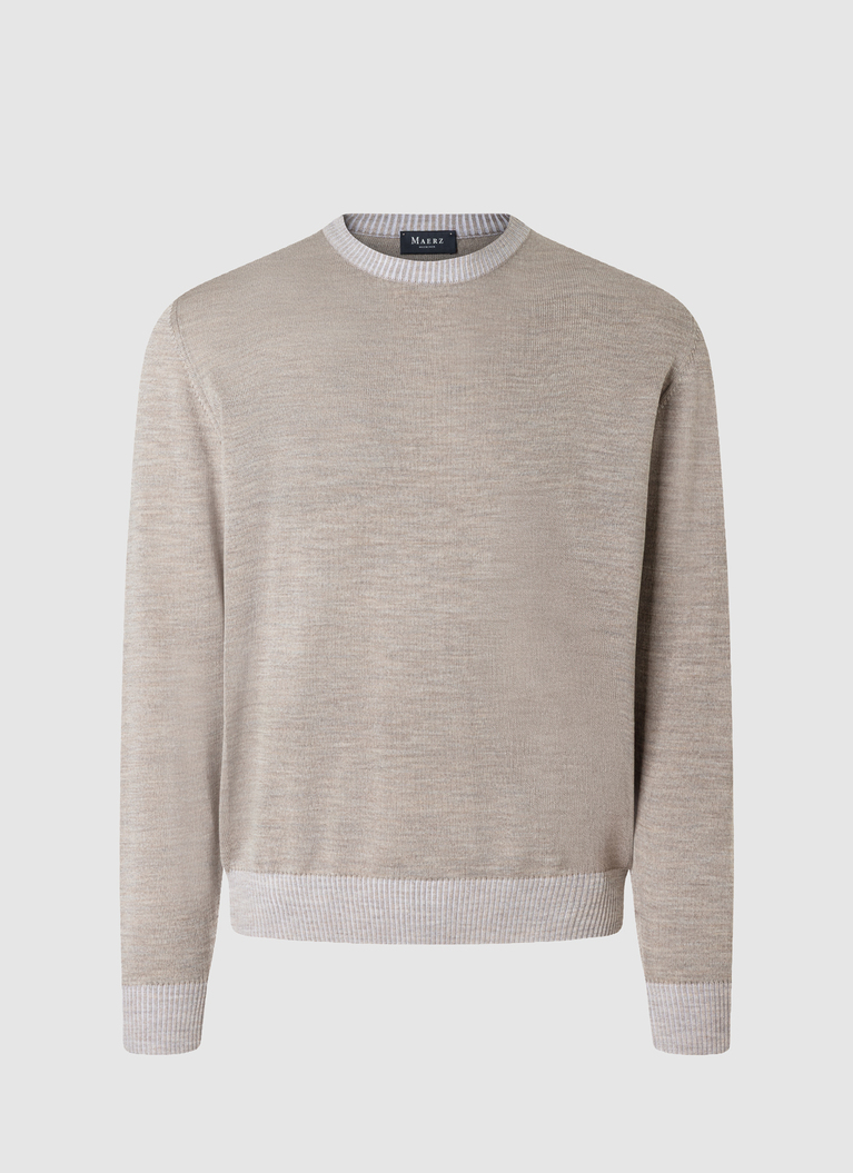 RundhalspulloverIced Latte Frontansicht