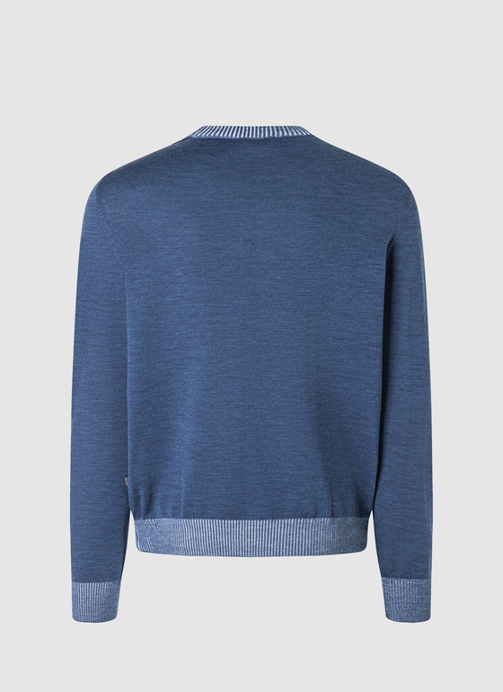 Pullover Rundhals 1/1 Arm Deep Sea Frontansicht