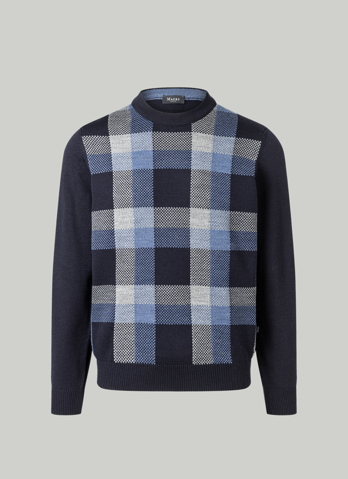 Pullover Rundhals 1/1 Arm, Navy 