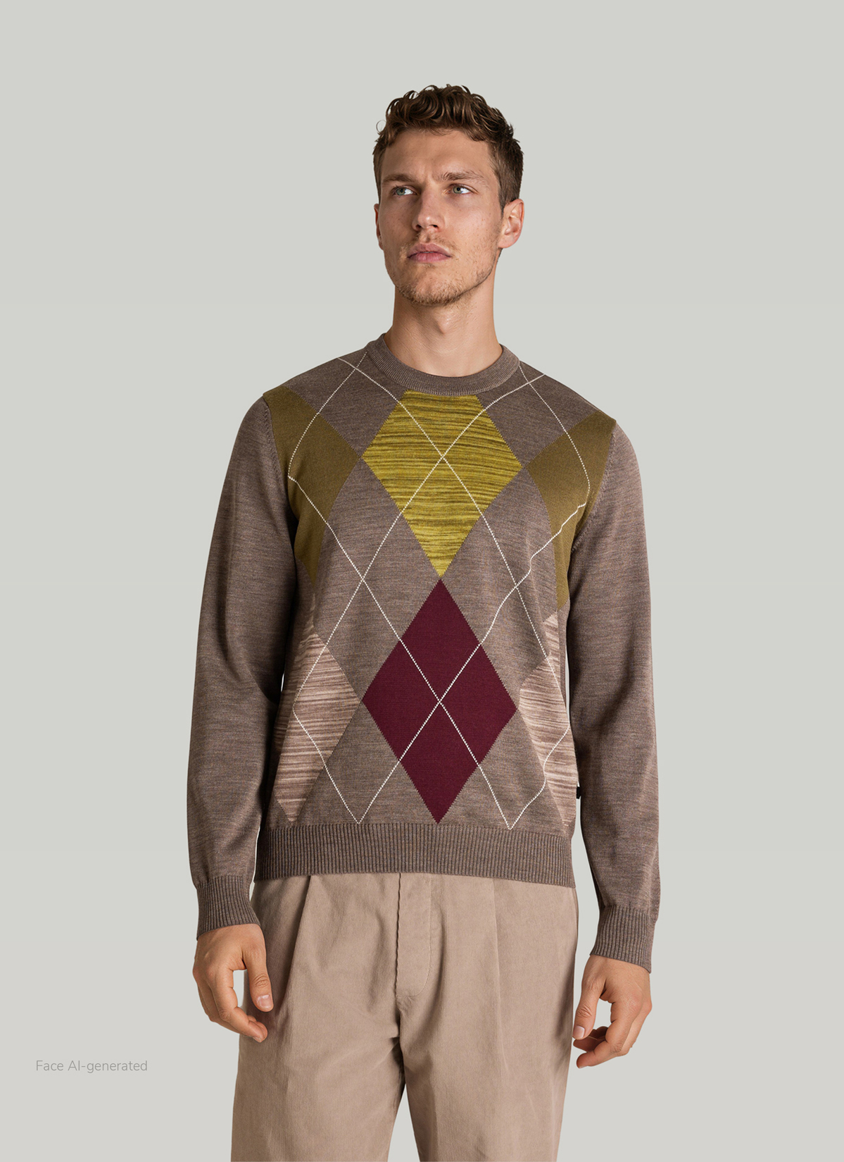 Pullover Stehkragen Zip 1/1 Arm, Brownie Detailansicht 2