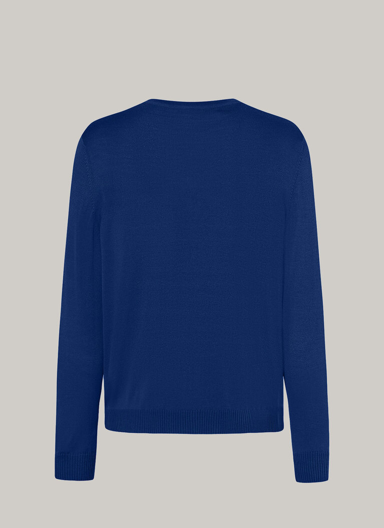 Pullover V-Ausschnitt 1/1 Arm, Cobalt Blue Rückansicht