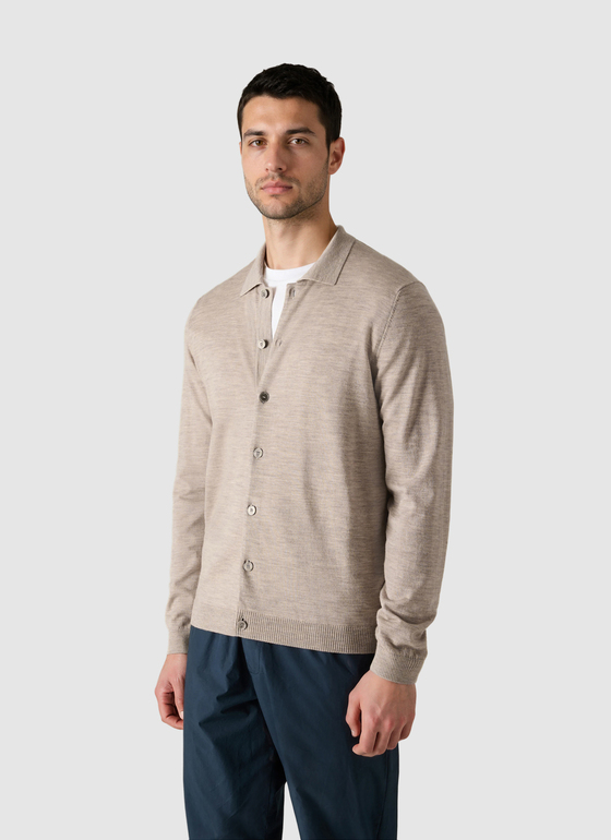 Strick Overshirt Iced Latte Frontansicht