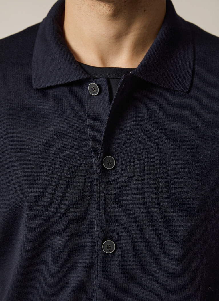 Strick Overshirt, Navy Detailansicht 2