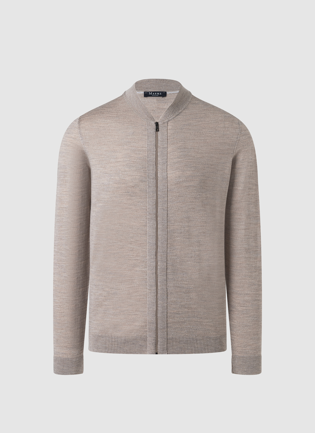 Strickjacke Zip 1/1 Arm, Iced Latte 