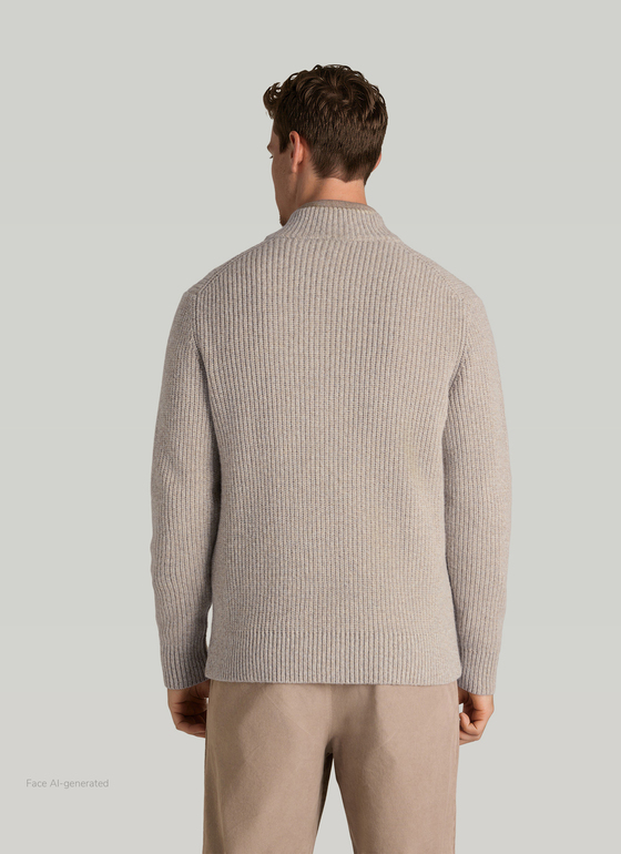Strick Cardigan 1/1 Arm Iced Latte Frontansicht