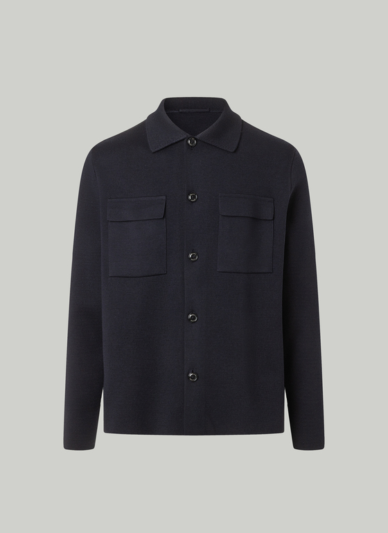 Strick Cardigan 1/1 Arm Navy Frontansicht