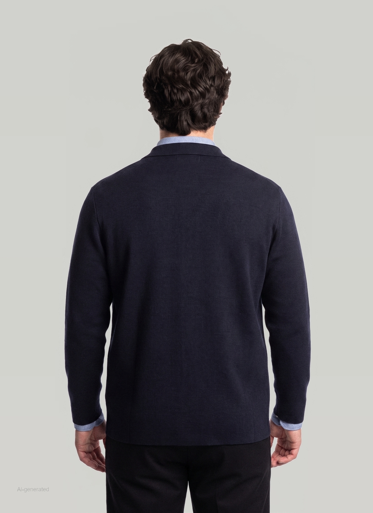 Strickjacke 1/1 Arm, Navy Rückansicht