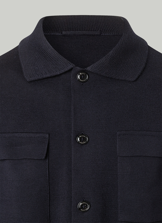 Strickjacke 1/1 Arm Navy Frontansicht