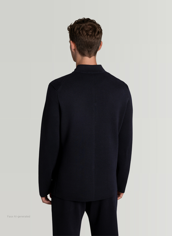 Strick Blazer Navy Frontansicht