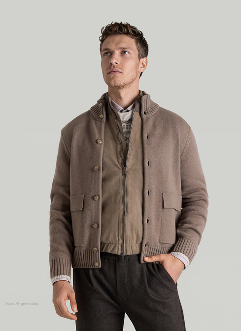 Strickjacke Knopf 1/1 Arm width=