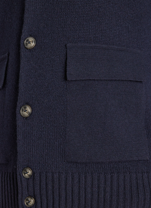 Strickjacke Knopf 1/1 Arm, Navy Detailansicht 1