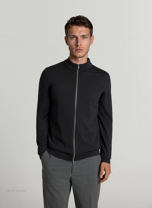 Strickjacke Zip 1/1 Arm width=