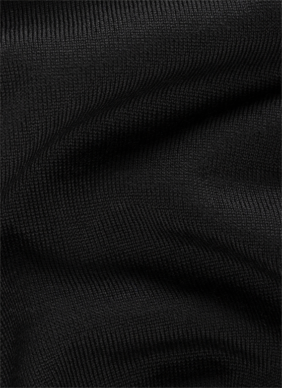 Strickjacke Zip 1/1 Arm Black Frontansicht